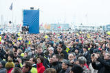 La foule écoute François Gabart