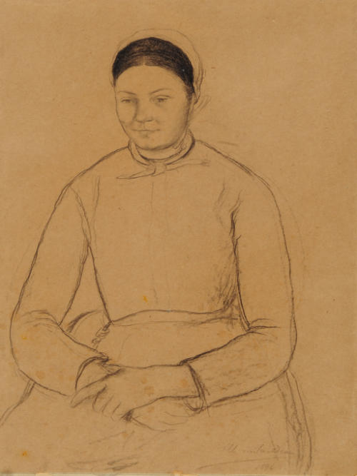 Portrait de maraîchine les mains jointes