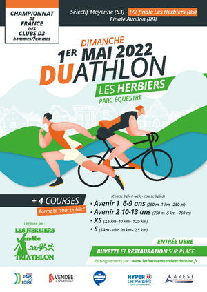 Affiche duathlon Les Herbiers 1er mai
