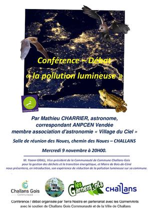 Affiche conférence pollution lumineuse